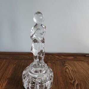 Vintage 8.5" Cambridge Glass Draped‎ Lady Bashful Charlotte 10 Holes Flower Frog